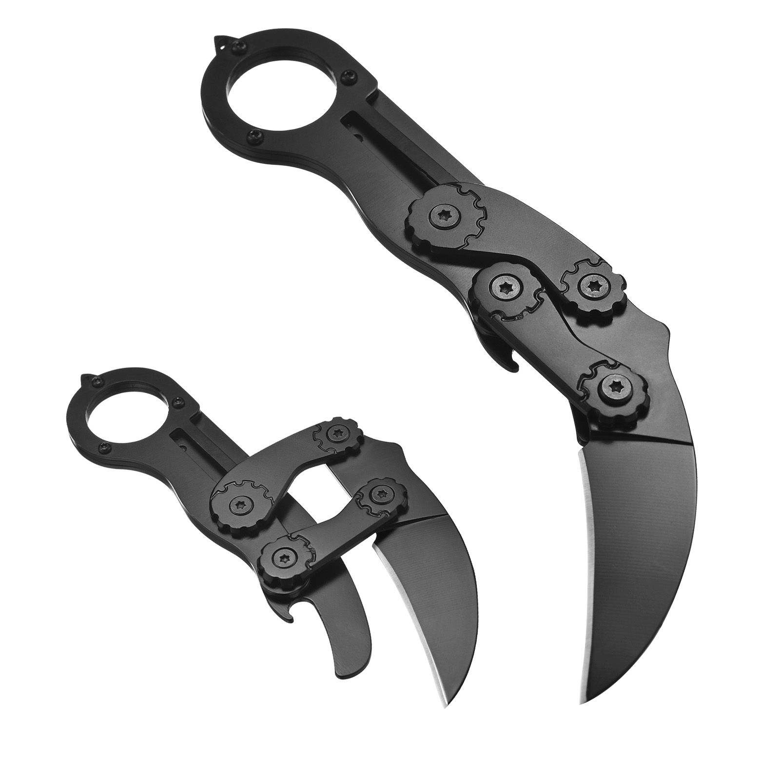 Folding Morphing Knife,Pocket Knife Outdoor Camping Fishing Knife,with Bottle Open and Glass Breaker