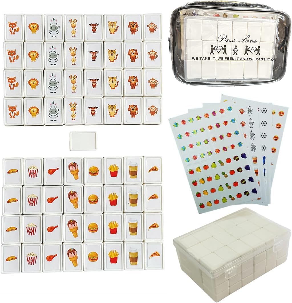 Seaside Escape Game Blocks 65 Tiles, Mahjong Tile Game, Sea Side Escape Tiles, 30mm in ABS Plastic M