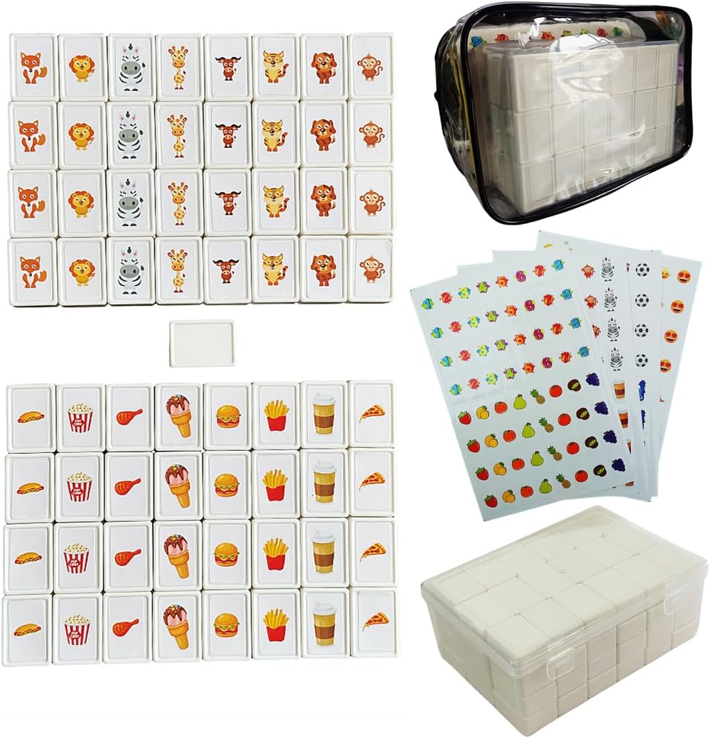 65 Tiles 30mm Seaside Game Mahjong Blocks,Tiles Escape Game for Kids, in ABS Plastic Material Game S