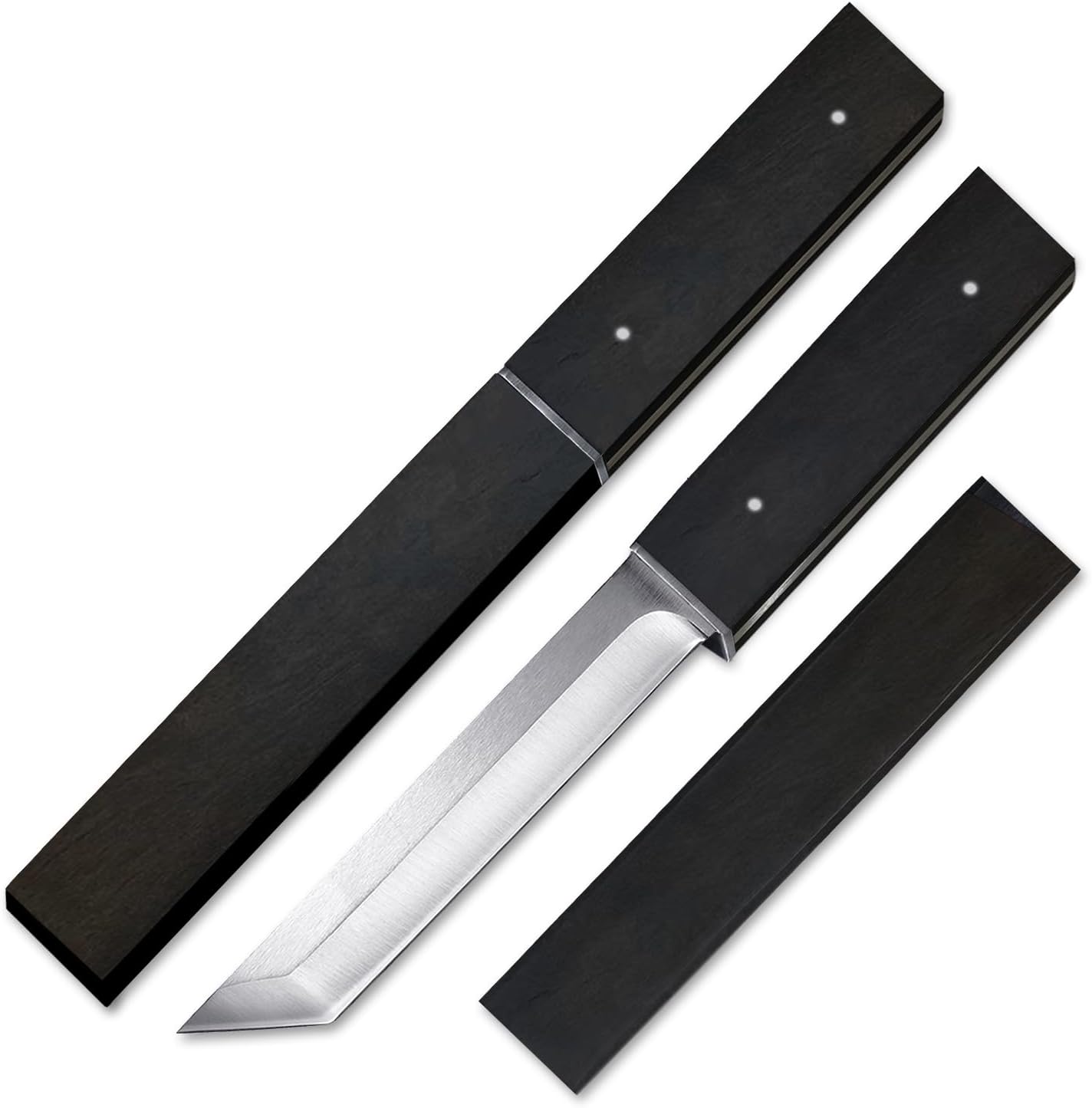 Fixed Knife, Stainless Steel with High Hardness, Wooden Handle, Outdoor Knife, Camping Knife, Pocket